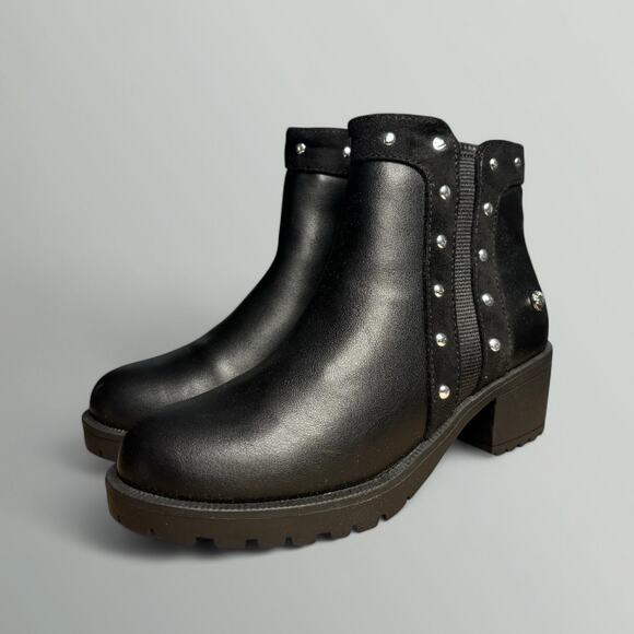 Kenneth Cole Reaction Girl's Teri Chelsea Studded Heeled Boots in Black - Picture 5 of 8